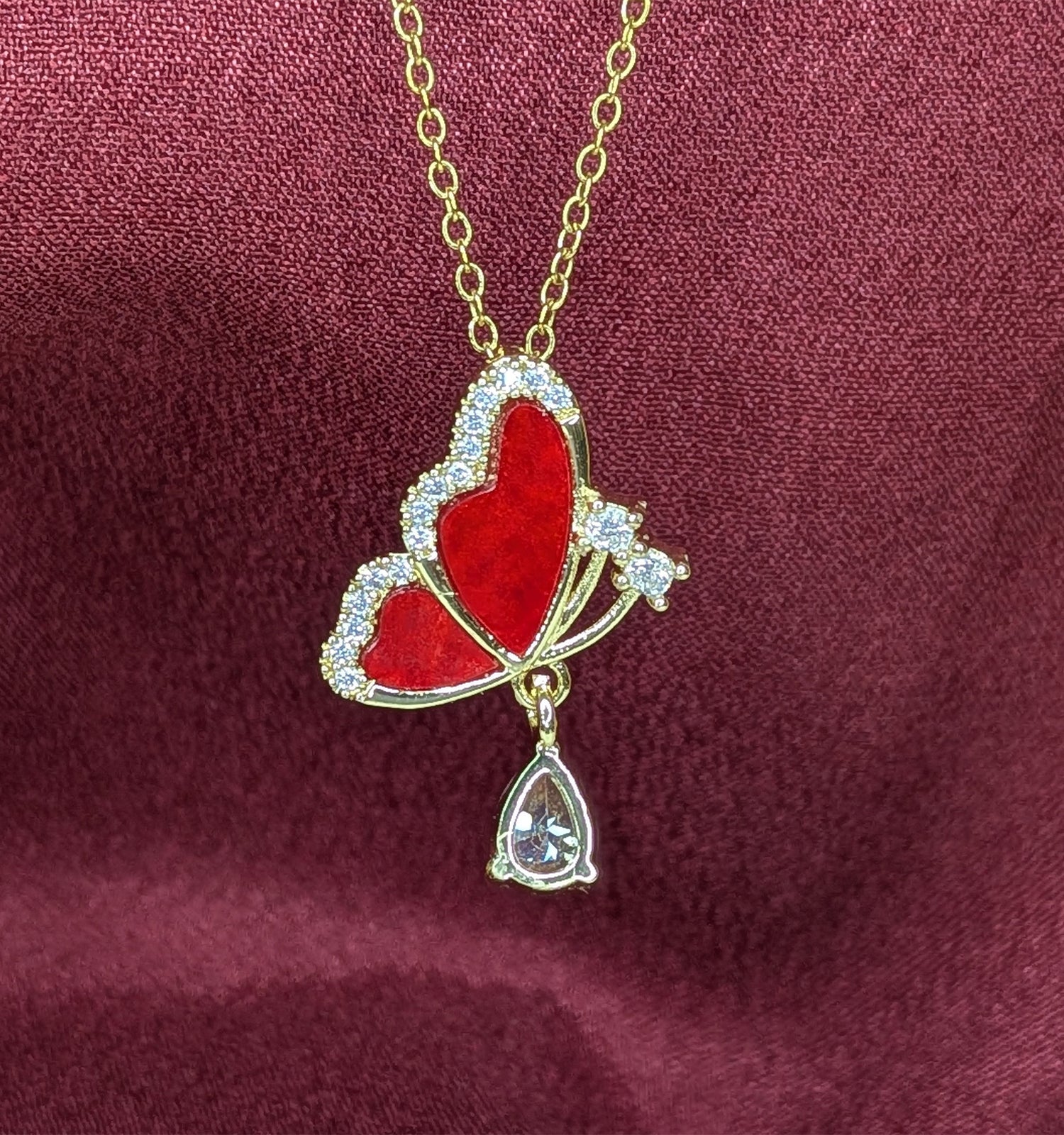 Elegant Crystal Butterfly Pendant for Women & Girls