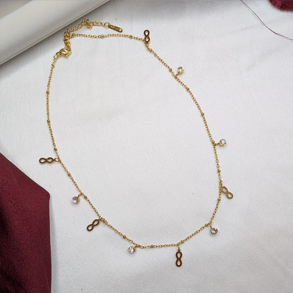 18K Gold Finish Infinite Charm Pendant with AD Stone for Girls & Women