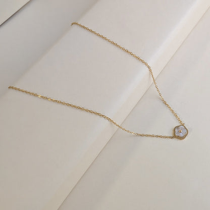 Gold Plated White Flower Charm Pendant for Girls & Women