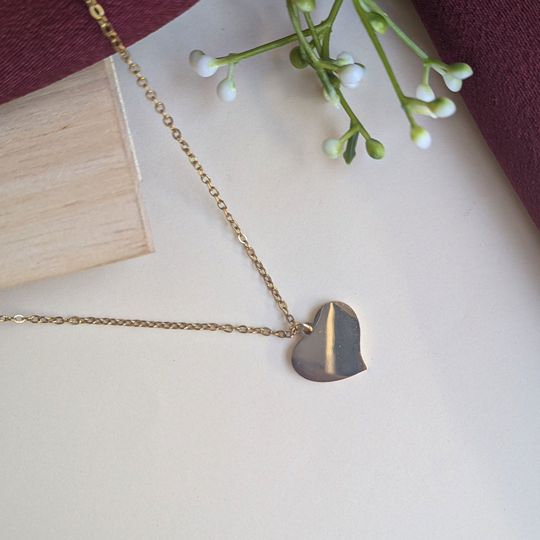 Gold Plated Minimal Heart Pendant For Girls & Women