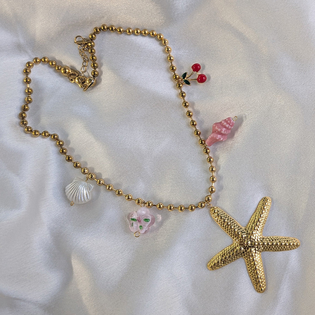 18K Gold Plated Ocean Breeze Gold Charm Pendant (Anti Tarnish)