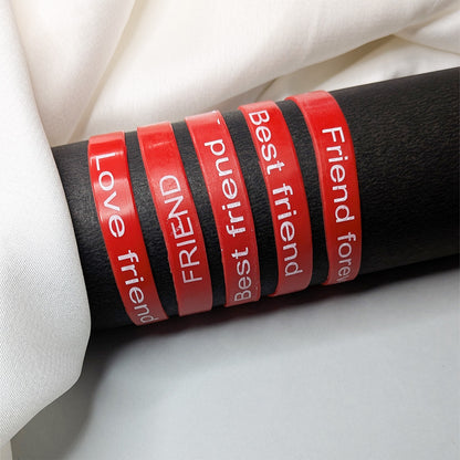 5pcs Friendship Day Silicone Wristbands | Colorful Rubber Bands for Teens