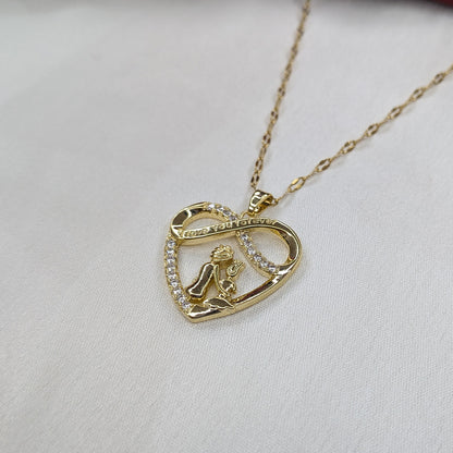 Gold Finish AD Stone Heart Shape Couple Charm Pendant for Girls & Women