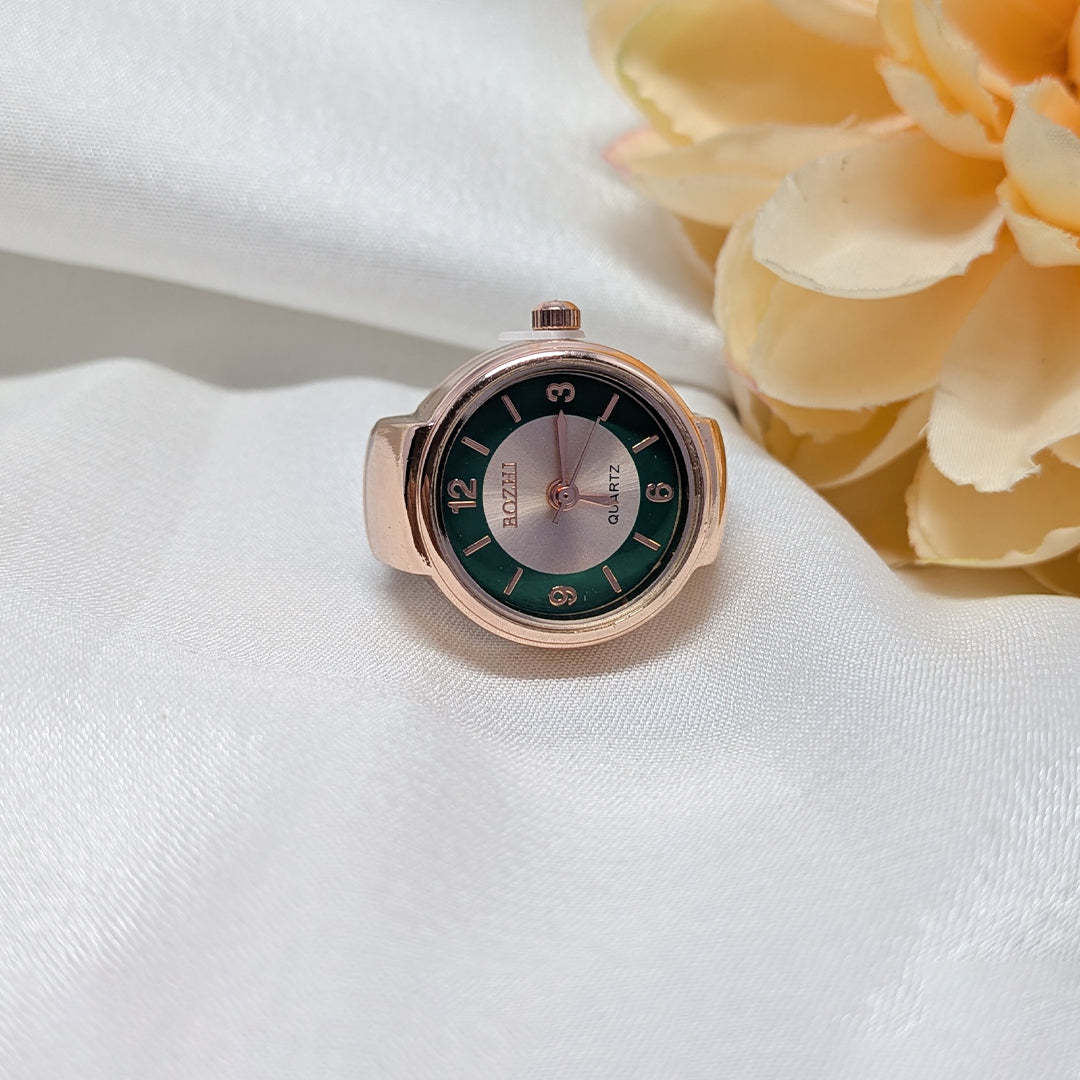 Rose Gold Stretchy Finger Ring Watch for Men & Women