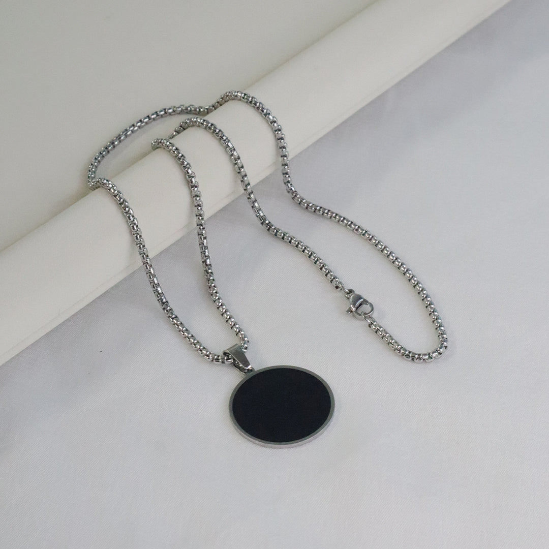 Urban Black Round Pendant for Men