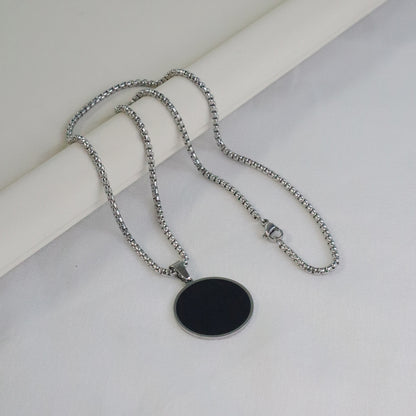 Urban Black Round Pendant for Men