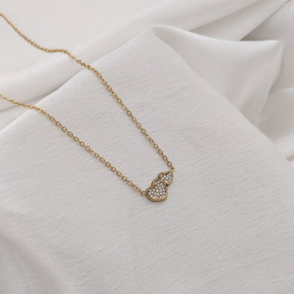 Dual Crystal Mini Heart Pendant For Girls & Women