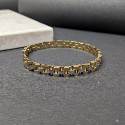 Power Luxe Design Dual Tone Stainless Steel Bracelet for Men's & Women's