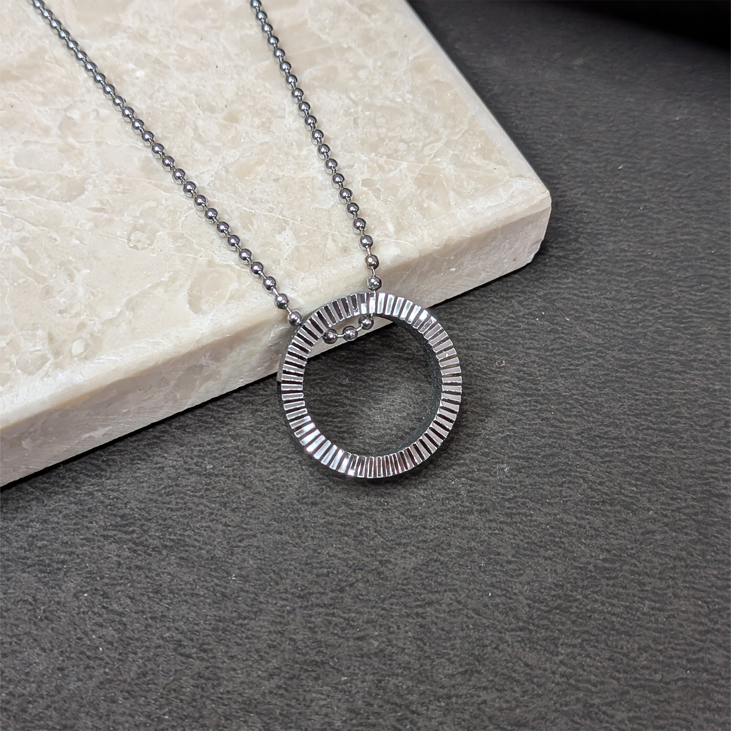 Stylish Fusion Ring Pendant With Beaded Chain for Men & Boys