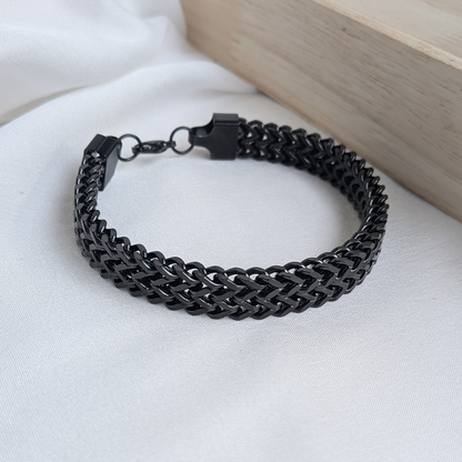 Classic Stainless Steel Woven Chain Bracelet For Men