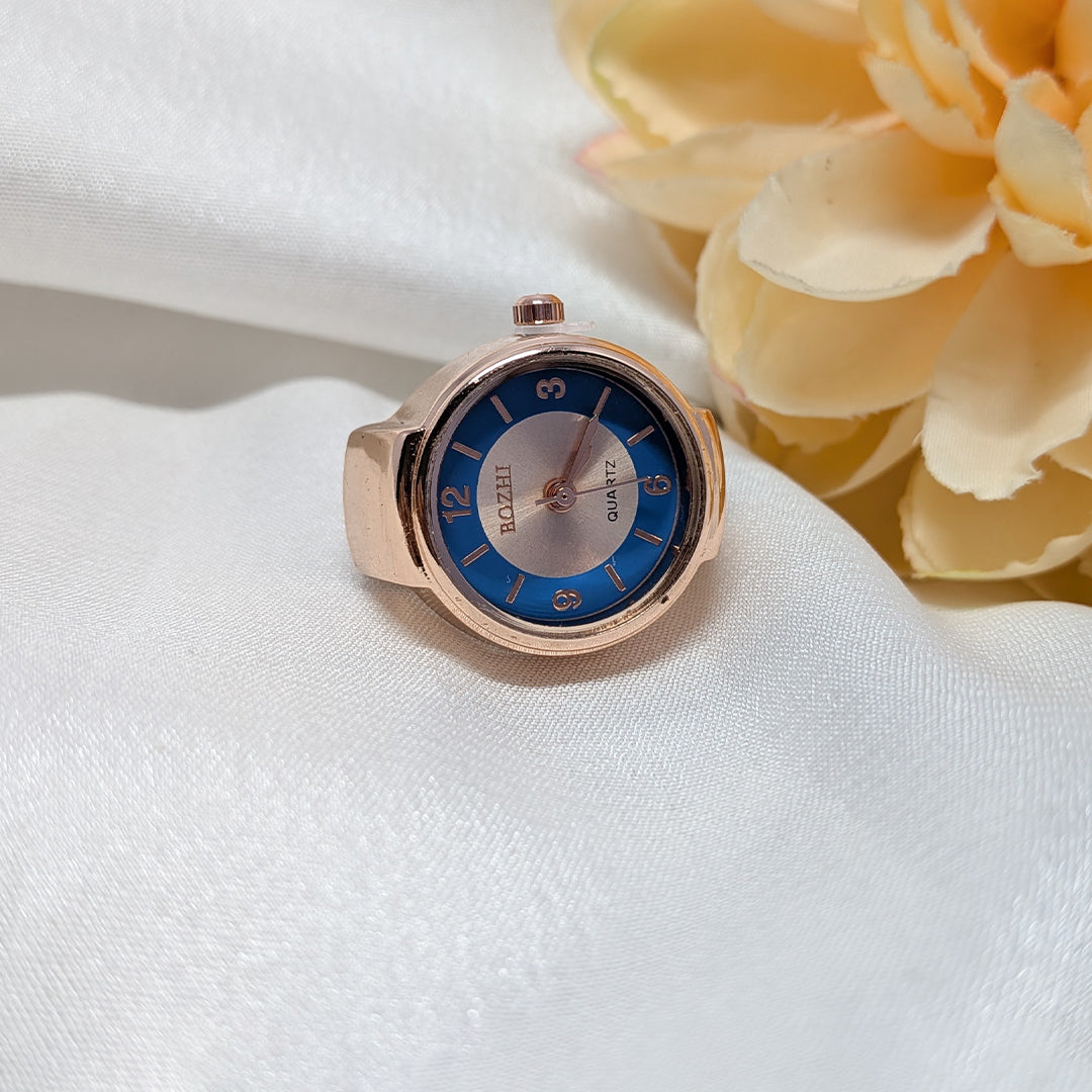 Rose Gold Stretchy Finger Ring Watch for Men & Women