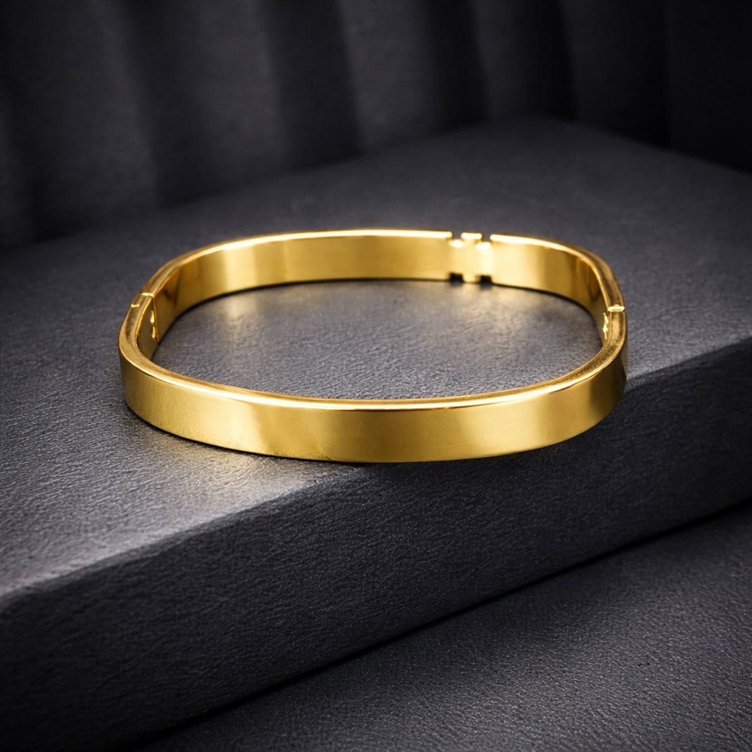 Gold Plated Modern Square Style Bracelet for Men