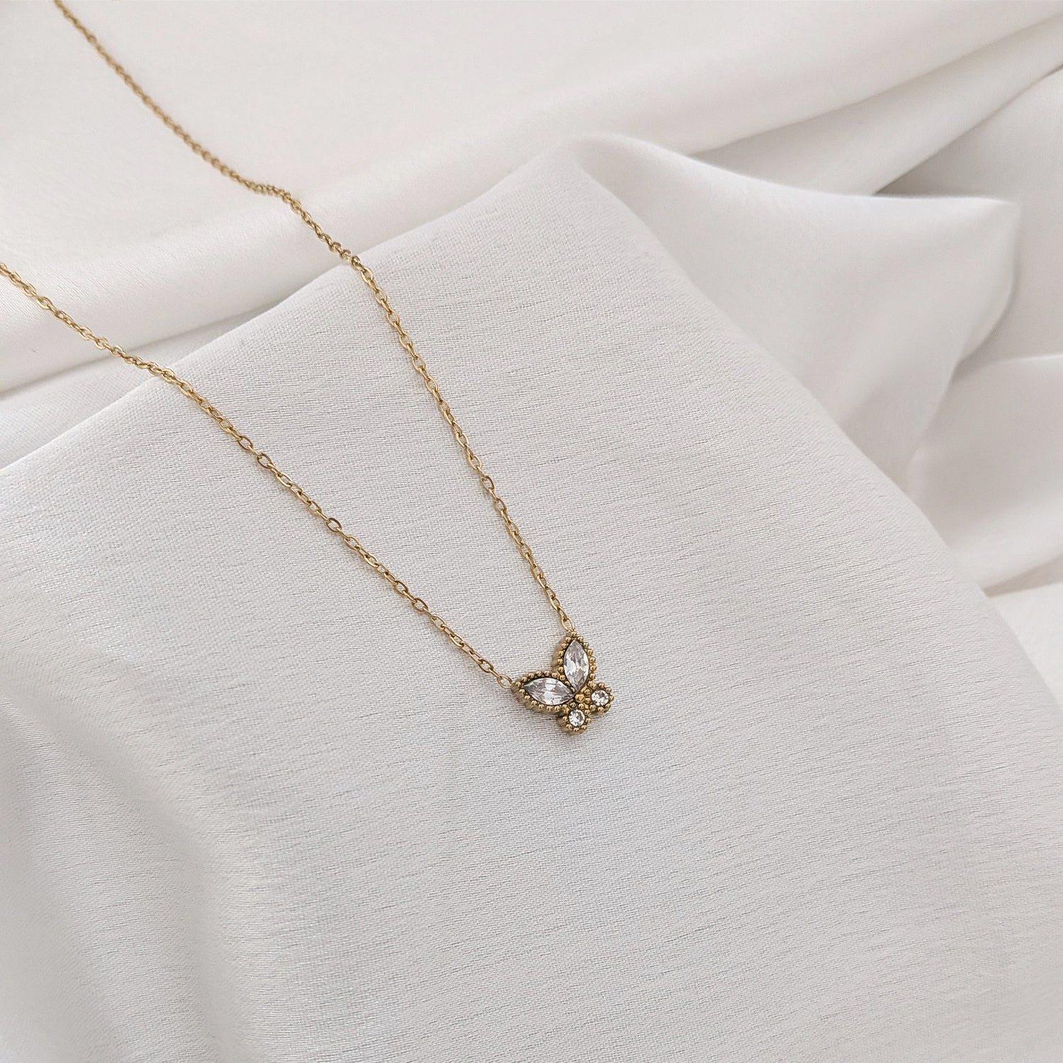 Sparkling Butterfly AD Zircon Stone Pendant for Girls & Women