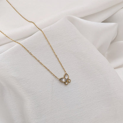 Sparkling Butterfly AD Zircon Stone Pendant for Girls & Women