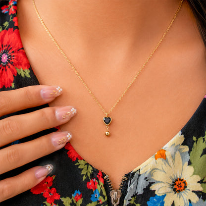 Minimal Heart solitaire Beaded Ad Stone Pendant For Girls & women