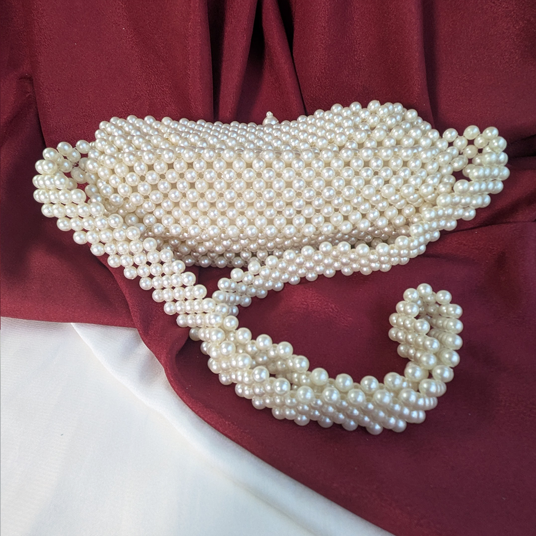 Stylish Lightweight Pearl Beaded Handbag for Women