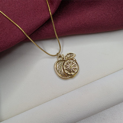 18K Gold Finish Cute Apple Design Pendant for Girls & Women (Anti Tarnish)