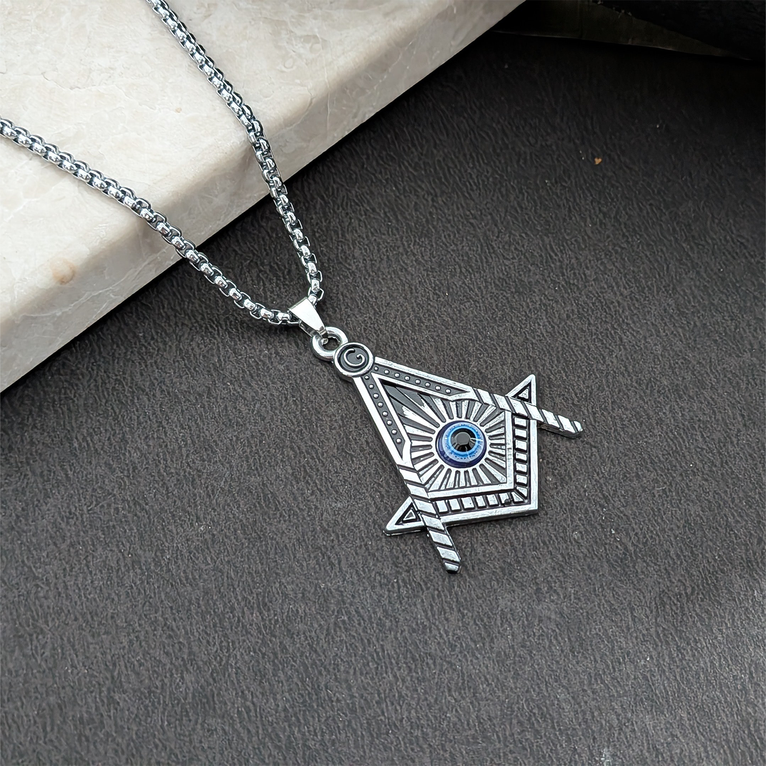 Masonic Square & Compass Pendant for Men & Boys