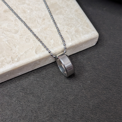 Simple RIng Design Pendant With Beaded Chain for Men & Boys