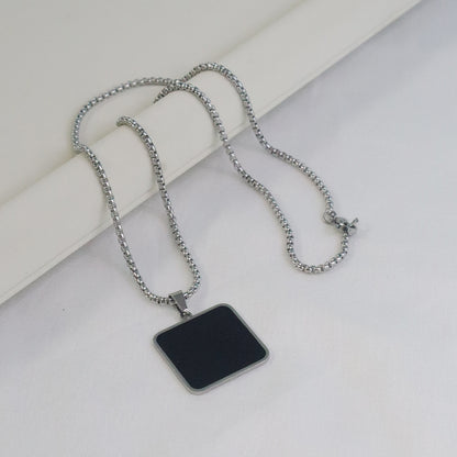 Urban Edge Black Square Pendant for Men