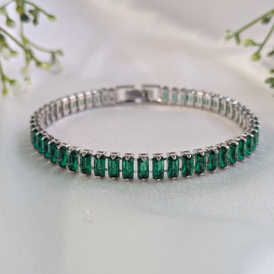 Emerald Mist Stainless Steel Tennis Bracelet