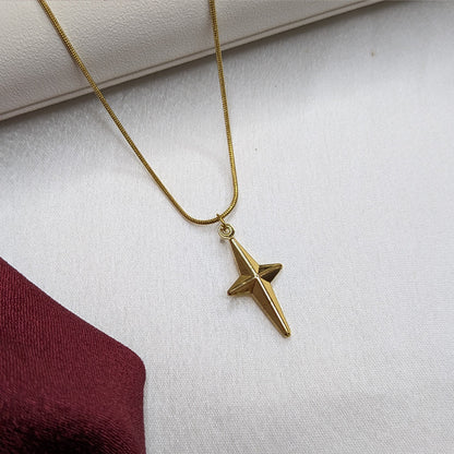 18K Gold Plated Cross Pendant for Girls & Women (Anti Tarnish)