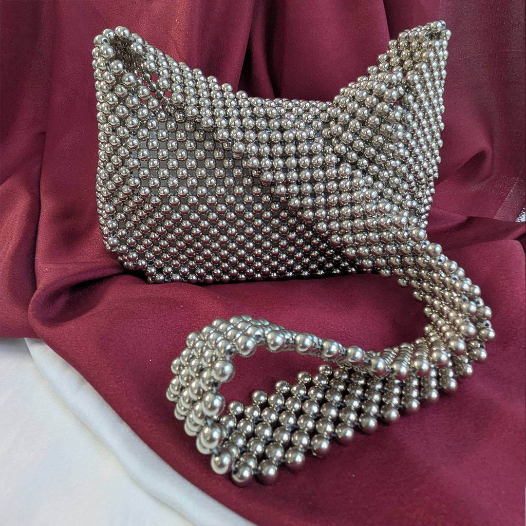 Luxurious Heavy Pearl-Embellished Clutch Handbag for Women