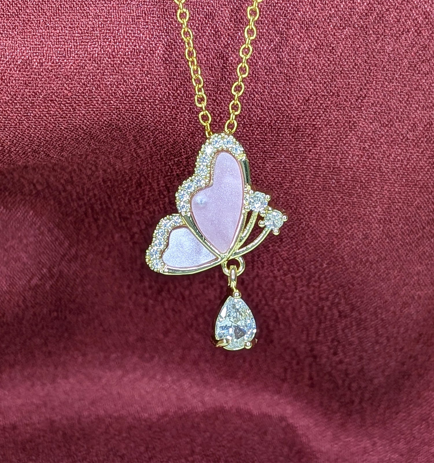 Elegant Crystal Butterfly Pendant for Women & Girls