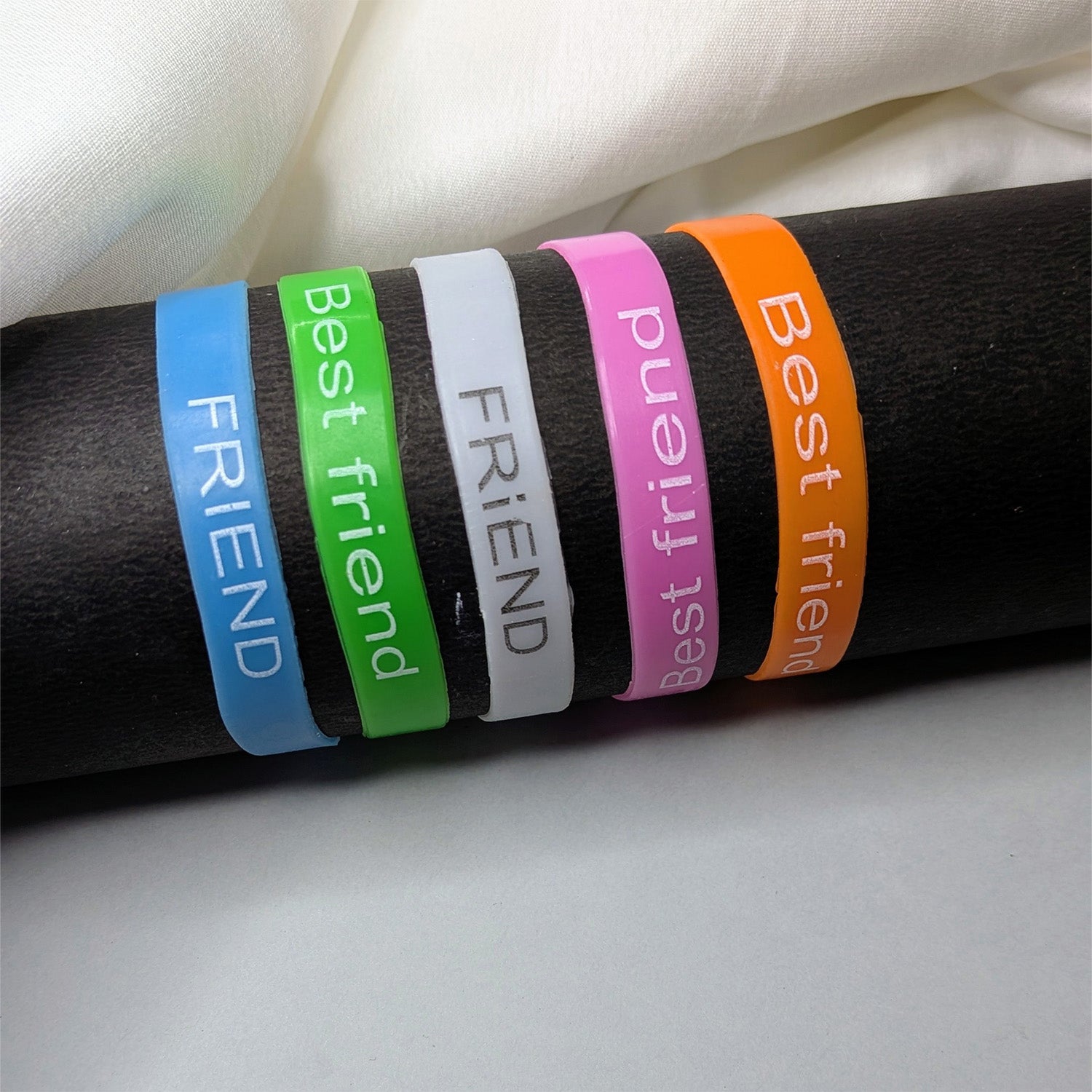 5pcs Cute Friendship Silicone Wristbands | Colorful Rubber Bracelets