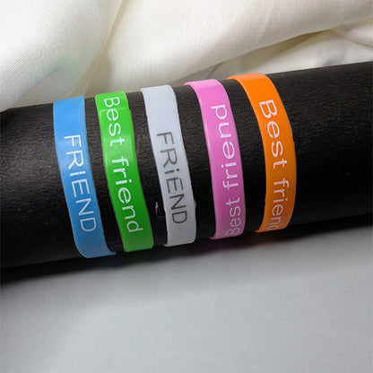 5pcs Cute Friendship Silicone Wristbands | Colorful Rubber Bracelets