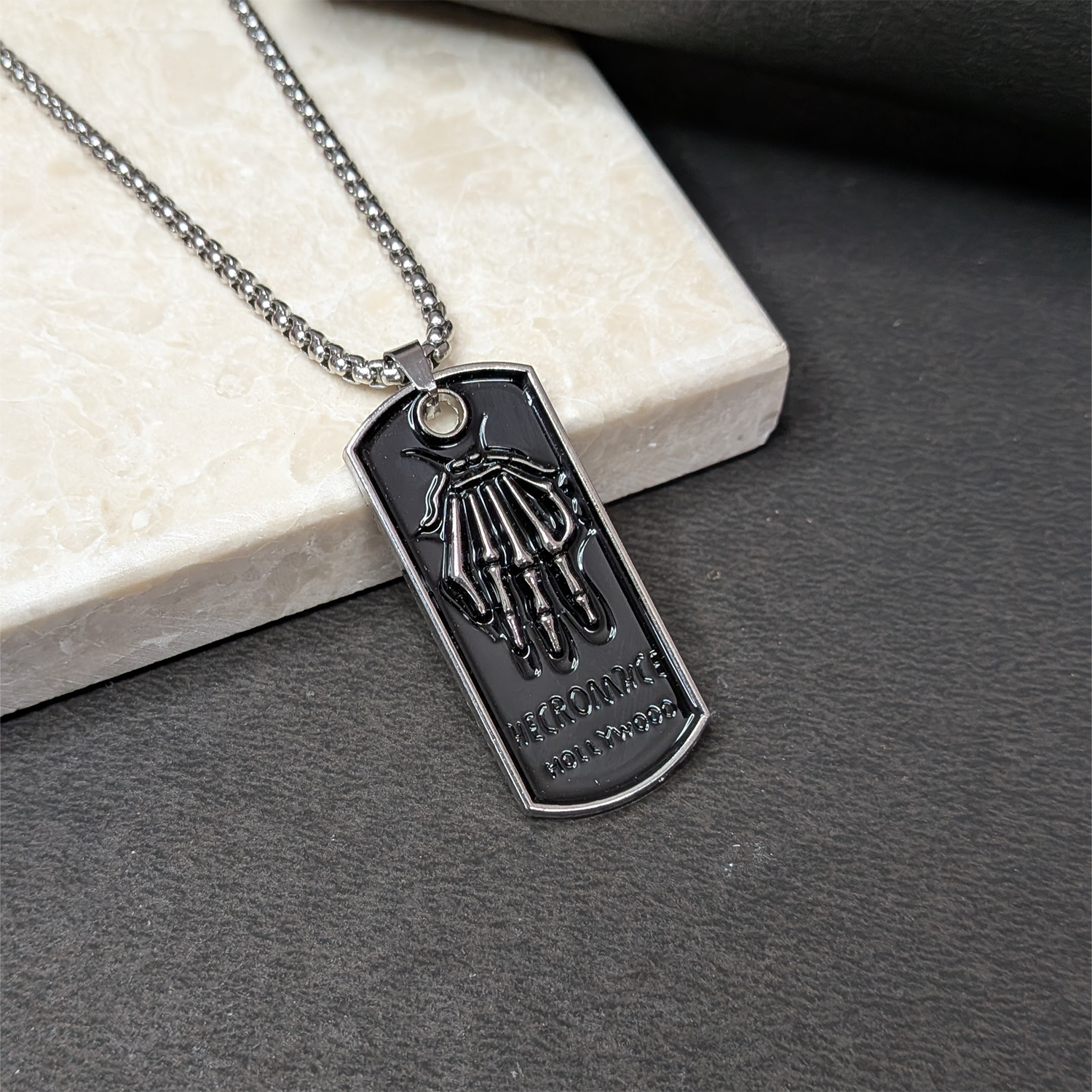 Black Skeleton Hand Design Pendant for Men & Boys