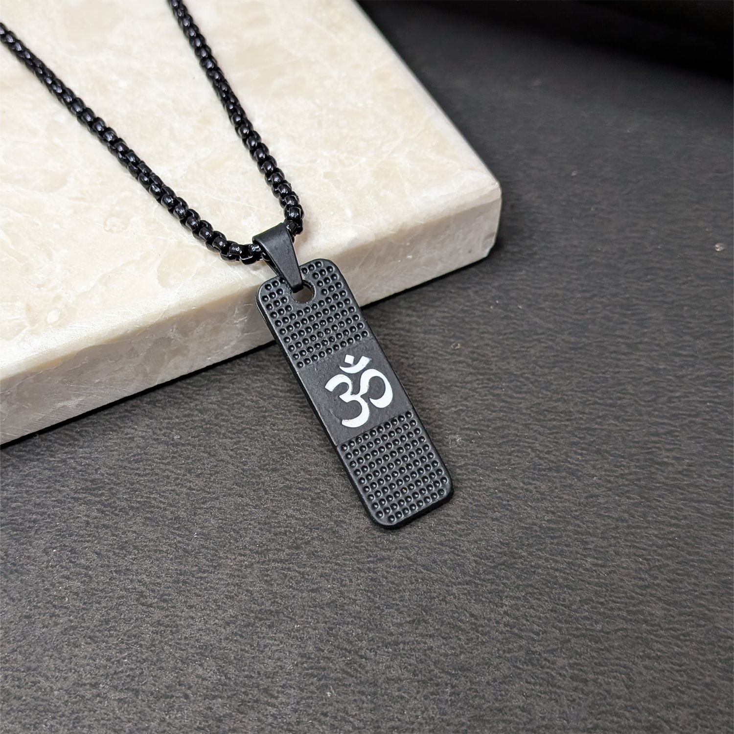 Classic Spiritual Om Pendant With Dotted Chain for Men's & Boys