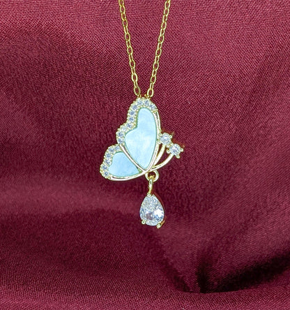 Elegant Crystal Butterfly Pendant for Women & Girls