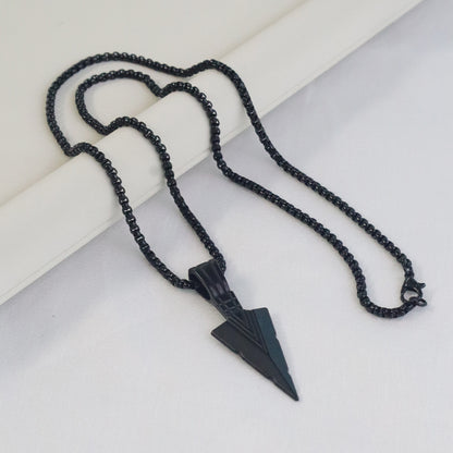 Black Arrowhead Warrior Pendant for Men