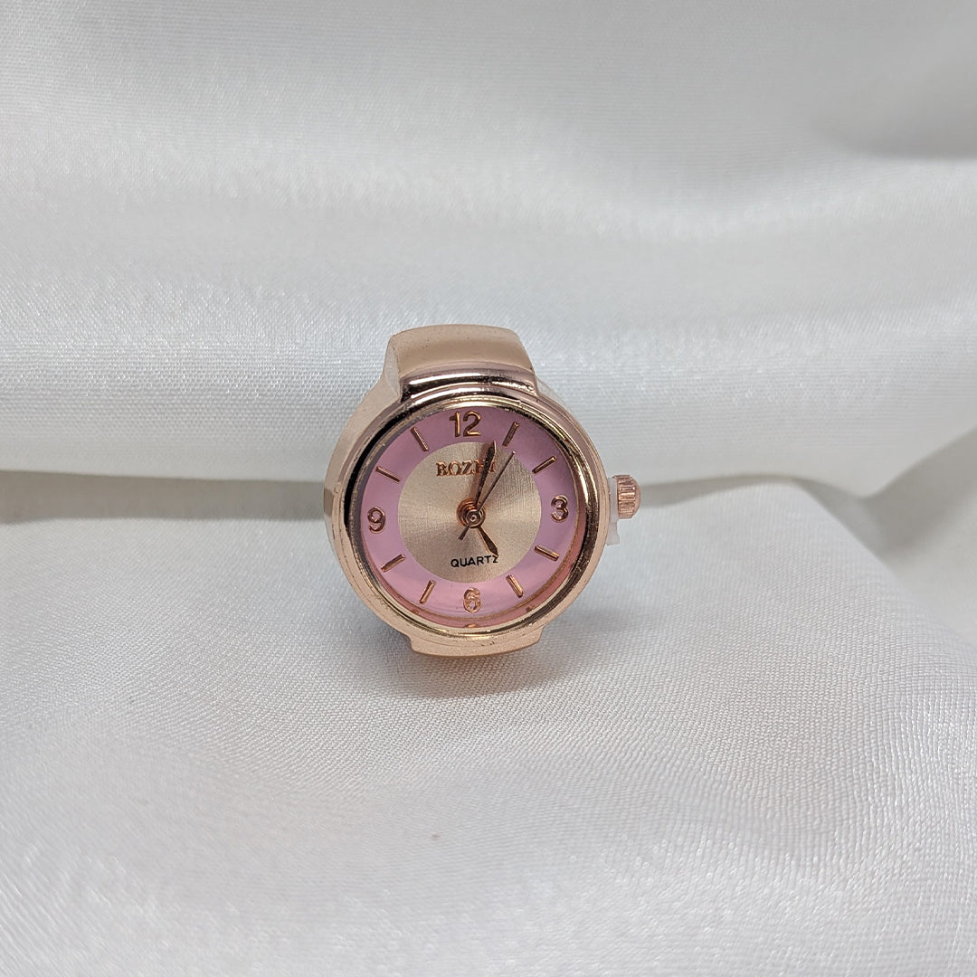 Rose Gold Stretchy Finger Ring Watch for Men & Women