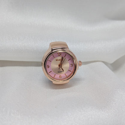 Rose Gold Stretchy Finger Ring Watch for Men & Women