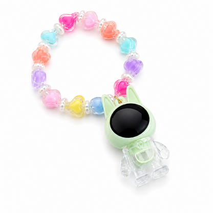 Cute Astronaut Charm Flower Beaded Bracelet Rakhi