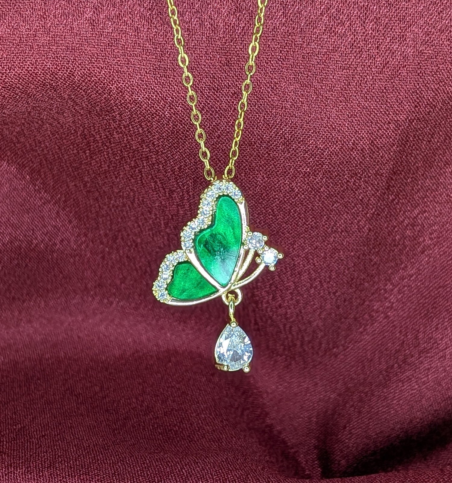 Elegant Crystal Butterfly Pendant for Women & Girls