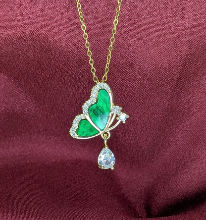 Elegant Crystal Butterfly Pendant for Women & Girls