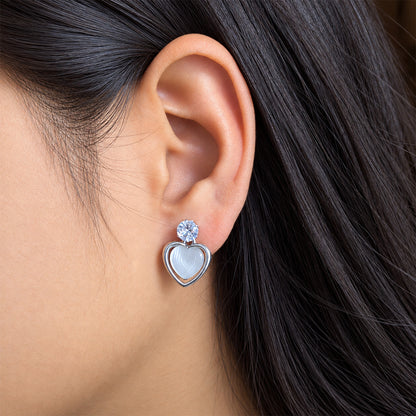 Solitaire Top Heart Earrings for Girls & Women's