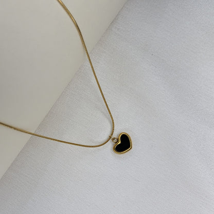 18K Gold Plated Little Heart Enamel Pendant
