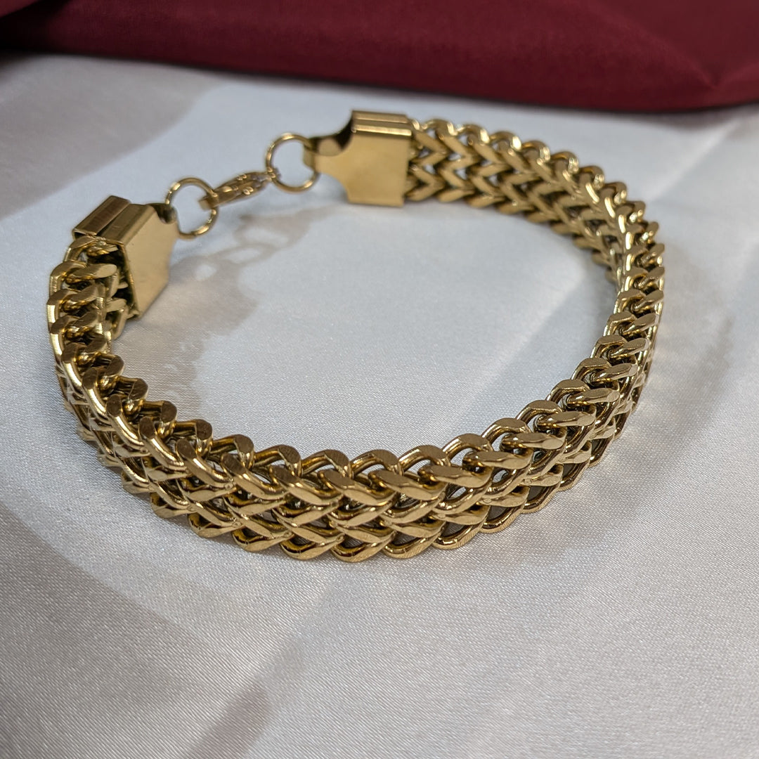 Classic Stainless Steel Woven Chain Bracelet For Men