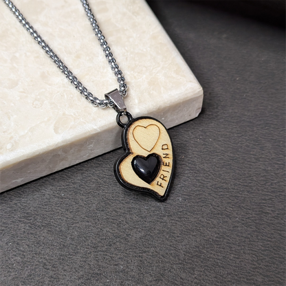 Forever Heart With FRIEND Inscribed Pendant for Men & Boys