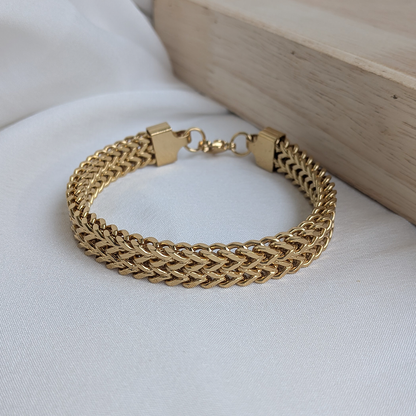 Classic Stainless Steel Woven Chain Bracelet For Men