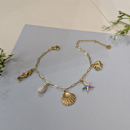 Elegant Sea Themed Charm Bracelet For Girls & Women (Anti-Tarnish)