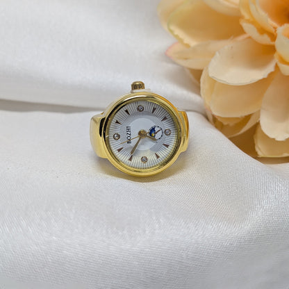 Anti Tarnish Round Stone Dial Finger Watch for Men & Women