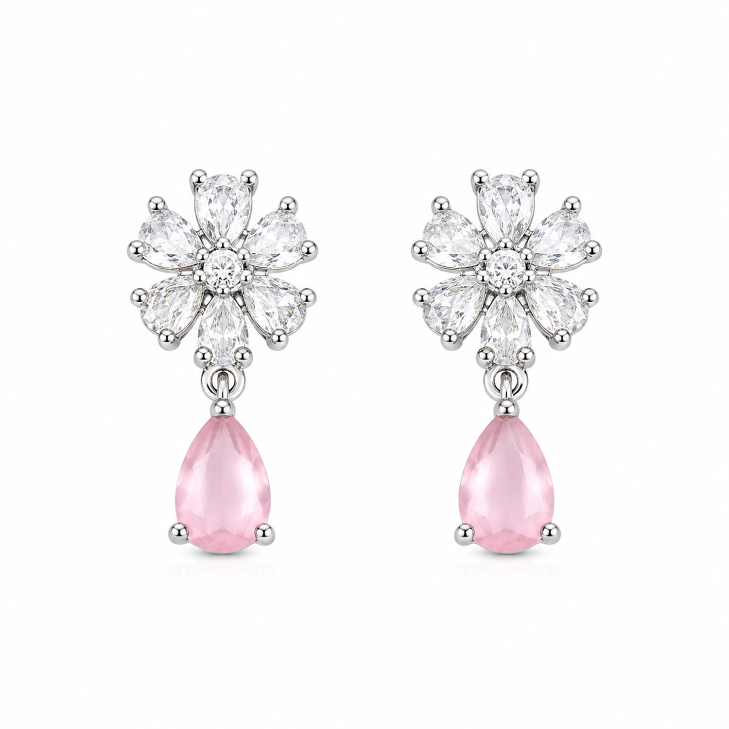 Trendy Elara Teardrop Floral Stud Earrings for Girls & Women's