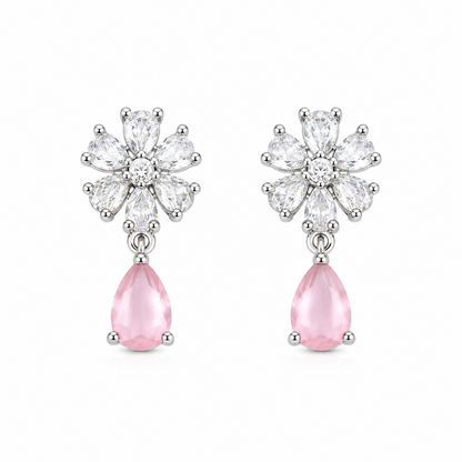 Trendy Elara Teardrop Floral Stud Earrings for Girls & Women's