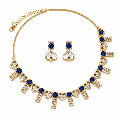Enchanting AD Stone Heart Shape Necklace Set for Girls & Women's