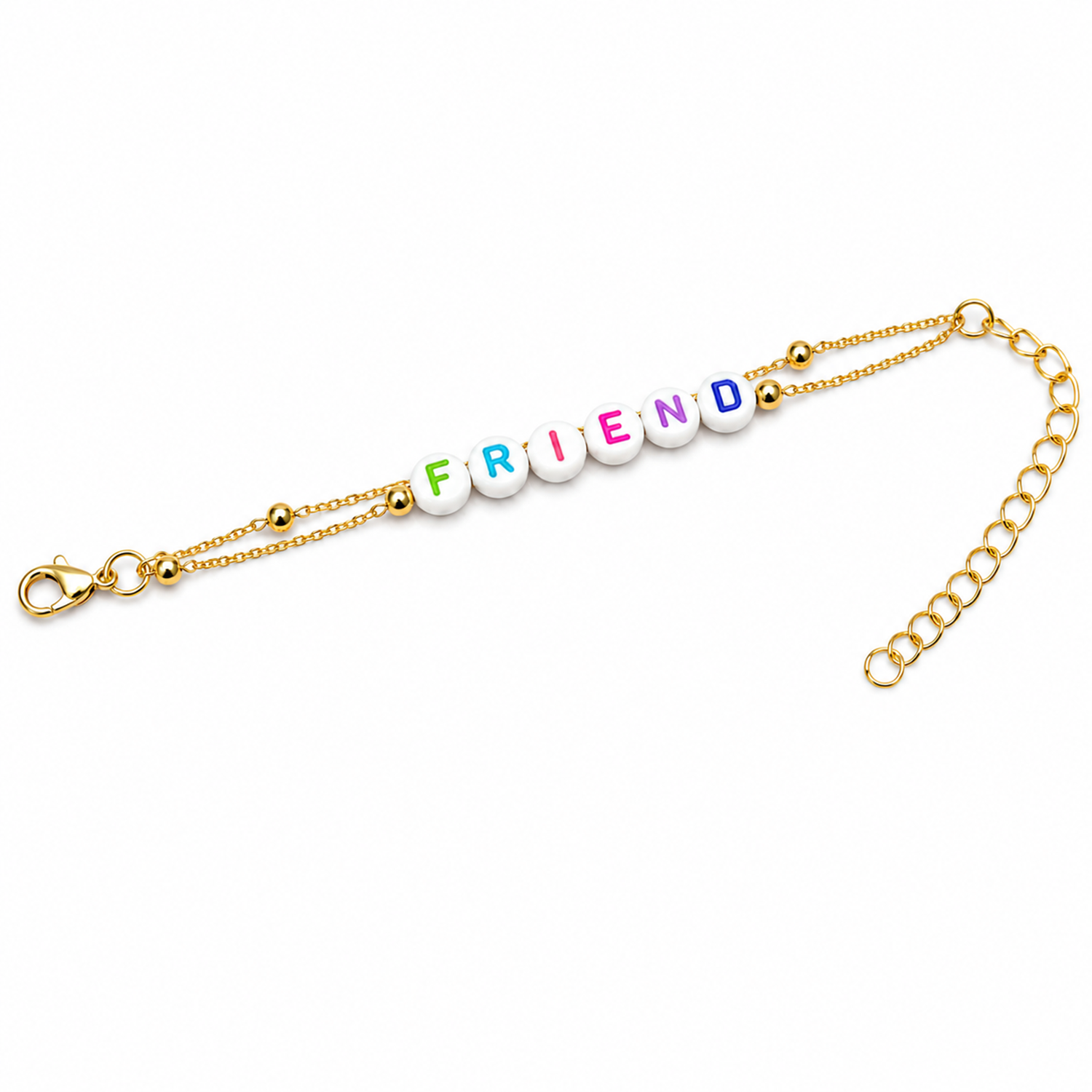 Multicolor Acrylic Letter Beads Friendship Day Bracelets for Kids, Boys & Girls
